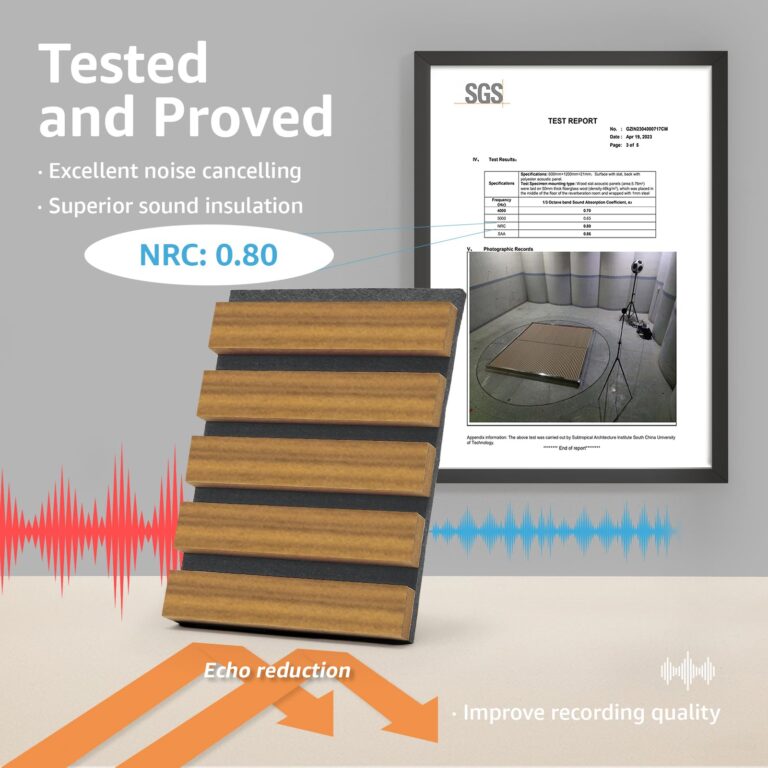 Art3d 4-Pack Acoustic Wood Slat Wall Panels for Interior Decor, 3D Fluted Sound Absorbing Wood Paneling for Accent Wall Ceiling Kitchen Living Room Bedroom Office, 94.5 x 7.9 inch Warm Teak - Image 6