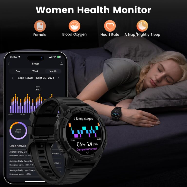 KOSPET Tank S2 Smart Watch for Men Women GPS, 5ATM Waterproof, Pressure/Altitude/Compass, 1.32" AMOLED Display Fitness Tracker(Answer/Make Call), AI Voice Assistant, 24H Sleep/Hear Rate Monitor - Image 2