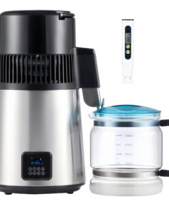 CO-Z Water Distiller for Home, 1350W 4L Distilled Water Machine for CPAP Machine with Control Panel & Glass Container, 1.1 Gal. Stainless Steel Water Distilling Equipment with Essential Oil Wine Modes