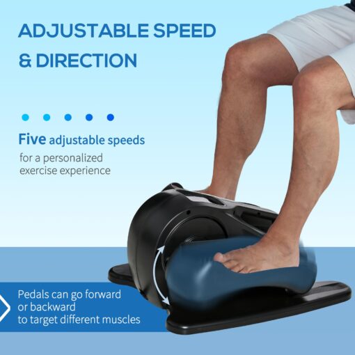 Soozier Under Desk Elliptical Exercise Machine, Powered Ellipse Leg Exerciser, Mini Rehabilitation Bike with Adjustable Speed, Remote & LCD Display for Home & Office - Image 5