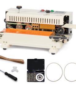 U.S. SOLID Continuous Bag Band Sealer Tabletop Sealing Machine, Automatic Horizontal Band Sealer with Digital Temperature Control for 0.02-0.08mm PVC Bags Films Stamp Coding 110V