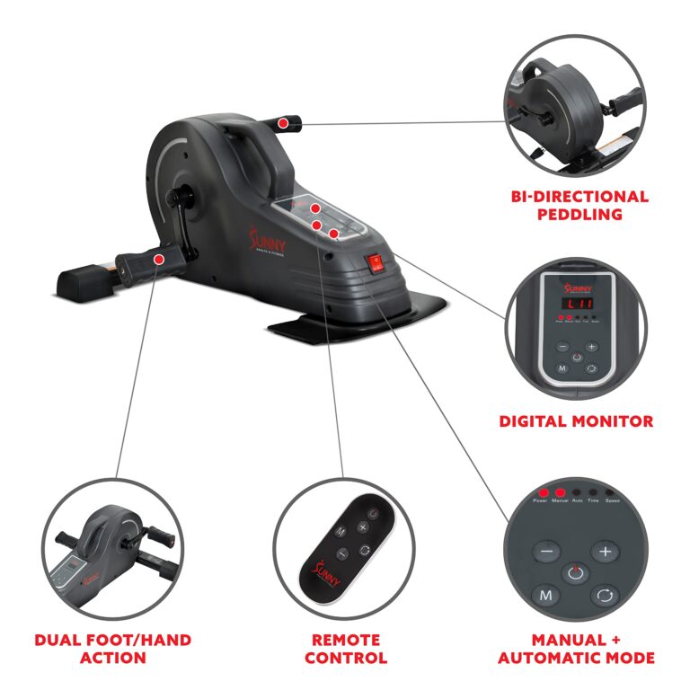 Sunny Health & Fitness Under Desk Motorized Exercise Foot Peddler, Portable Mini Cycle Bike for Stationary Home Workouts - SF-B0960 Black - Image 8