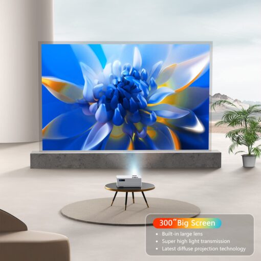 Roconia 5G WiFi Bluetooth Native 1080p Projector, 12000LM Full HD Movie Projector, 300" Display Support 4k Home Theater,Compatible with iOS/Android/XBox/PS4/TV Stick/HDMI/USB (White) - Image 6
