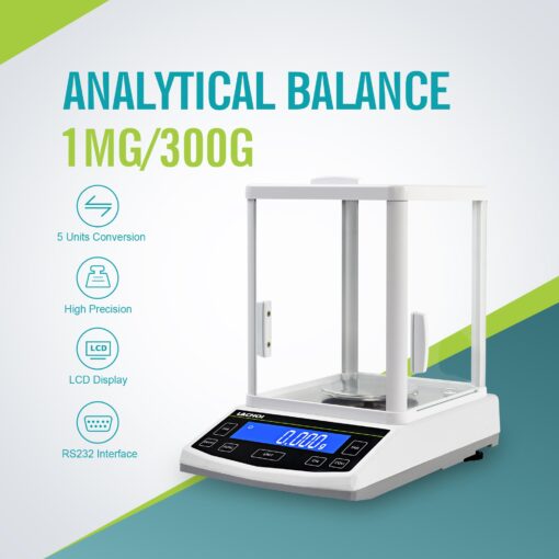 LACHOI Lab Scale 0.001g x 300g High Precision Scale, LCD Display, Sealed Windshield, Unit Conversions, Stainless Steel, White - Image 7