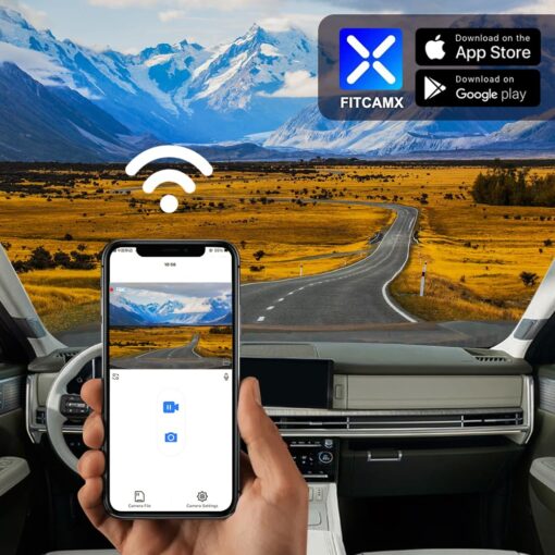 Fitcamx 4K Dash Cam Suitable for Hyundai Santa Fe 2024 2025 (Part No#P6000) SE SEL Limited Calligraphy XRT, OEM Look, UHD 2160P Video, WiFi & APP, Loop Recording, G-Sensor, Easy to Install, 64GB Card - Image 4