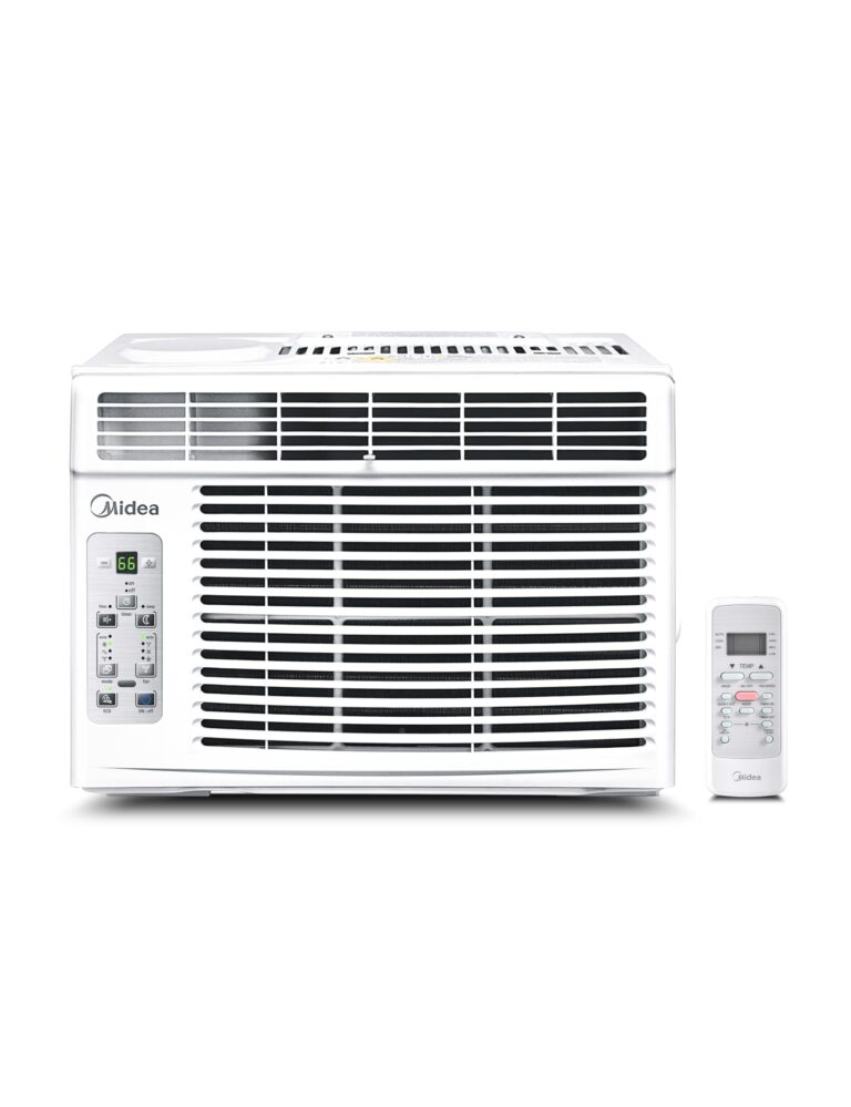 Midea MAW06R1CWT EasyCool 6,000 BTU Window Air Conditioner, Fan-Cools, Circulates and Dehumidifies up to 250 Sq Ft, Reusable Filter, LCD Remote Control, White