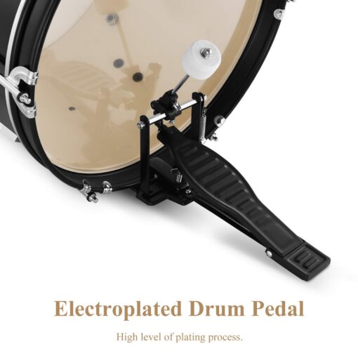 Drum Set Eastar 16 inch 5-Piece, Junior Drum Kit for Beginners Kids Teenagers with Adjustable Throne and Cymbal, Pedal & Drumsticks, Metallic Black (EDS-350BK) - Image 4