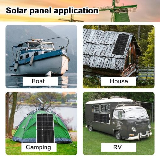 Aysolar 200 Watt Flexible Solar Panel 2 Pieces 100 Watt 12 Volt Monocrystalline Semi-Flexible Bendable Mono Off-Grid Charger for Marine RV Cabin Van Car Uneven Surfaces - Image 2
