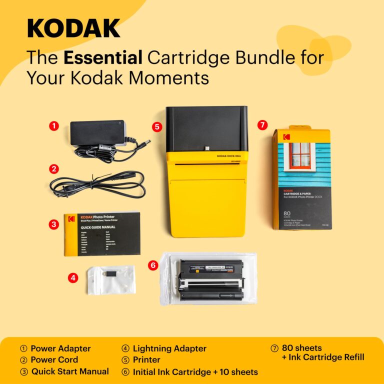 KODAK Dock ERA Plus 4PASS Instant Photo Printer, 4x6 inches, 90 Sheets Bundle - Image 7