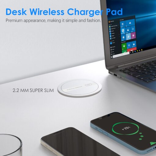 ANNQUAN 3.15" Pop Up Countertop Outlet with 15W Wireless Charger,Max 20W Power Delivery,800J Surge Protection,Pop Up Electrical Outlet with 4 Outlets 4 USB Ports for Home Office(ETL Listed) - Image 8
