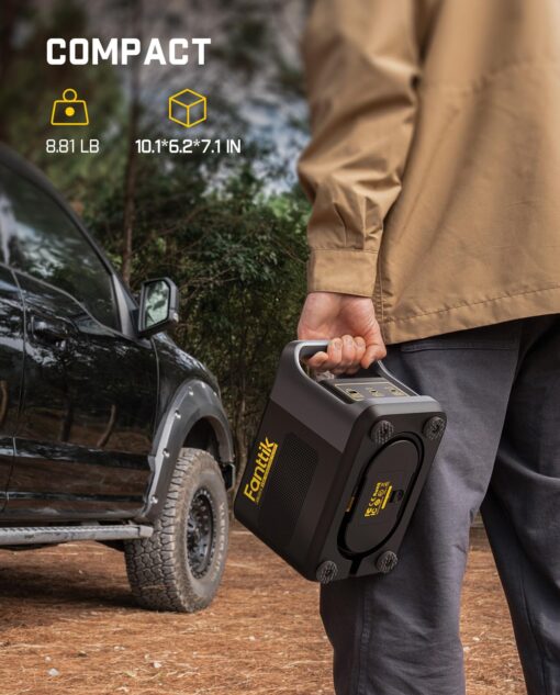 Fanttik X9 Ultra Portable Tire Inflator for Pickup Truck, RV | 3-in-1 Air Pump, Power Station, Flashlight | 6X Faster Inflator with Digital Gauge | Air Compressor for Light Truck, SUV, Compact Car - Image 3