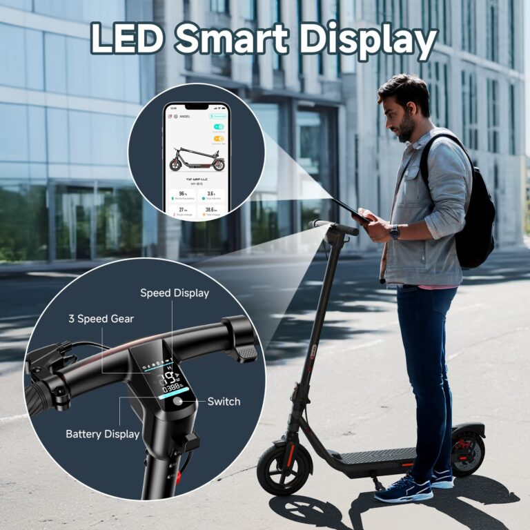 TST Electric Scooter for Adult, Up to 19 MPH and 20 Miles Long Range E Scooter, 8.5"/10" Solid and Pneumatic Tire, Portable Folding EScooter with Dual Brakes, Commuting Escooter App Control - Image 5