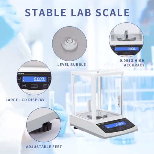 LACHOI Lab Analytical Balance 500g×0.001g Lab Scale 0.001g Accuracy Precision Scale 0.001g Digital Scale Jewelry Scale Laboratory Balance Scale（500g/0.001g - Image 2