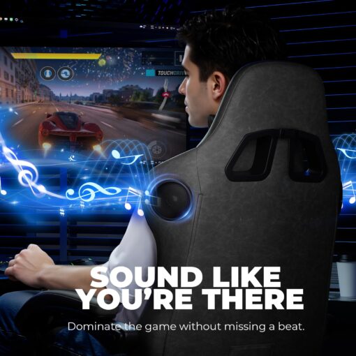 GTPLAYER Chair Computer Gaming Chair (Leather, Grey) - Image 7