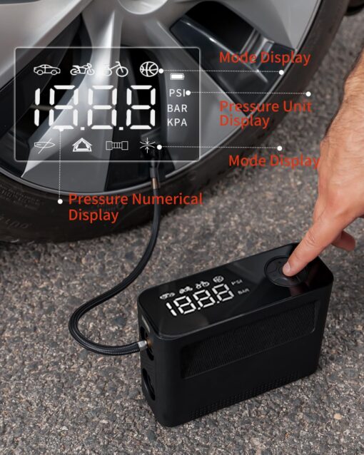 Paddle Board Pump 10 Pump Modes SUP Air Pump 500L Airflow/min Tire Inflator Portable Air Compressor 4X Speeds Electric Air Pump Suitable All Model Tires, Tents, SUP, Air Mattess, Kayak - Image 7