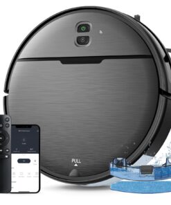 Robot Vacuum and Mop Combo, 2-in-1 Robot Vacuum Cleaner with Strong Suction, Compatible with APP/Home Integration, Schedule, Long battery life, Tangle-free, Ideal for Pet hair and Low Pile carpets