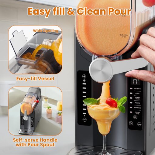 Slushie Machine - Professional Frozen Drink Maker No Ice Needed- 70 oz Slushy Machine for Home with LED Display - One-Touch Reservation & 6 Pre-set Programs for Frozen Margaritas, Frappés & Ice Cream - Image 4