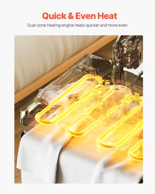 VEVOR 8 in 1 Heat Press Machine 15x15 Inch, 360° Swing Away Tshirt Press, Digital Professional Sublimation Heat Transfer for T Shirts Hat Cap Mug Plate - Image 9