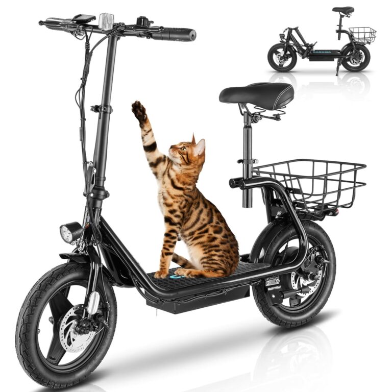 Caroma Peak 560W Electric Scooters for Adults, 14" Tire,188Wh Battery, 15Miles Range, 20MPH Top Speed, Adjustable Electric Scooter with Seat, Commuter Ebike for Adults&Teens(Black) - Image 3