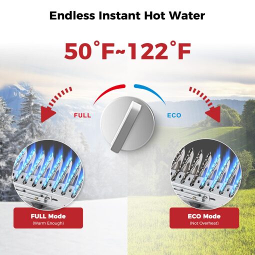 CAMPLUX Portable Water Heater,1.58 GPM Propane Water Heater Outdoor,41,000 BTU Camping Water Heater with 1.6 GPM Water Pump Pack，BW158GP60, Black - Image 5