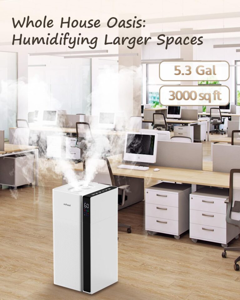 Mifasol Humidifier Large Room for Home, 5.3Gal/20L Warm and Cool Mist Whole House Humidifier, Quickly & Evenly Humidify Larger Areas, Top Fill, Dual Mist Nozzles and Atomizers, Office Plants, White - Image 6