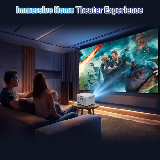 Projector with WiFi and Bluetooth｜3 Years Protection｜600ANSI Native 1080P/4K Supported｜Electric Focus Keystone Short Throw Projector for Indoor/Outdoor Theater/iOS/Android/PPT｜2025 US Version - Image 3