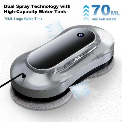 eTRY Smart Robot Window Cleaner, Auto Water Spray & AI Path Planning,Edge Detection & Remote Control, Window Cleaning Robot for Highrise Windows Glass Doors - Image 9