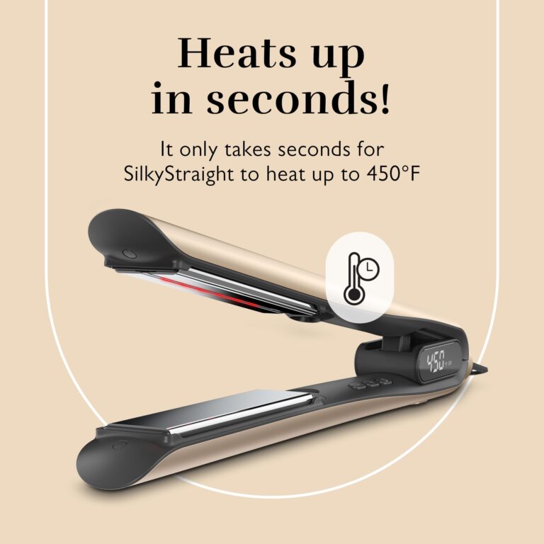 Silk’n SilkyStraight 2-in-1 Hair straightener and Curling Iron - Flat Iron with Adjustable Heat Settings - Smooth Styling, Fast Heating, Frizz Control - Travel-Friendly, Champagne Gold - Image 8