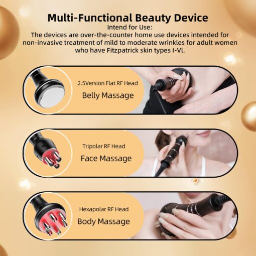 MZONG Non - Wireless RF Skin Rejuvenator - LED Light Combo for Face & Body Wrinkle Reduction - Image 6