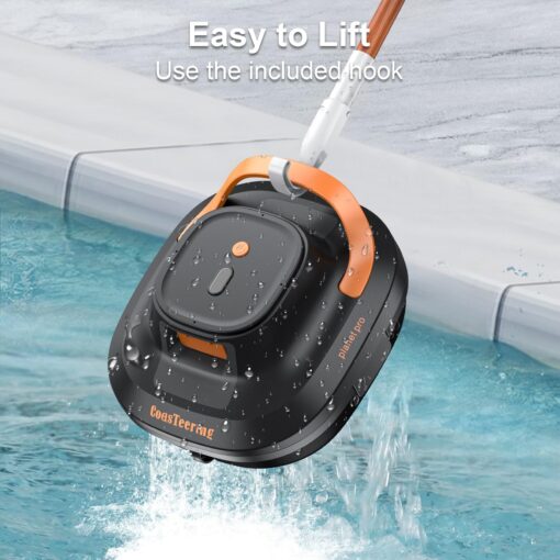 CoasTeering Cordless Robotic Pool Vacuum Cleaner, Robot Pool Vacuum for Above Ground Pools, with 120 Mins Runtime, Dual Brushless Motors, Ideal for Swimming Pools up to 1292 Sq.Ft - Image 3