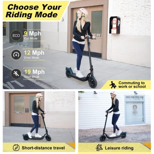Electric Scooter for Adults - Foldable, 500W Motor, 19 MPH Top Speed, 21 Miles Range, 10" Pneumatic Tires, Dual Brakes, IPX4 Waterproof, UL2272 Certified, App-Controlled E-Scooter - Image 5