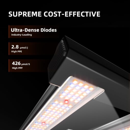 Spider Farmer G1500 Cost-Effective LED Grow Lights 150W, Upgraded Smart App Control, 2x2ft Coverage Full Spectrum Digital Screen Dimmable Bar Style Growing Lamp for Indoor Plants - Image 9
