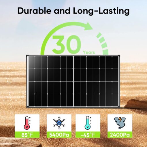 220W Solar Panel,27% High Efficiency Perovskite Solar Cells,10BB Hidden Busbar Technology,12V/24V for RV Camper Boat Caravan Off-Grid Use - Image 2
