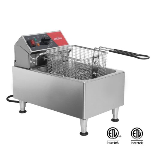 CROSSON ETL Listed 13Lbs Electric Deep Fryer Countertop with Easy-assembling Solid Basket,Removeable Oil Container for Restaurant Home Use-120V,1800W Commercial Deep Fryer - Image 7