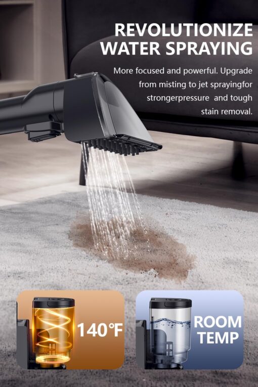 TAB Carpet Steam Cleaner Machine, R6 Steam, 212℉ Steam×140℉ Hot Water, 18KPa Powerful Scution Portable Upholstery Spot Cleaner Shampooer,Stain Remover Deep Cleaner for Pets,Car and Couch,Self-Cleaning - Image 4