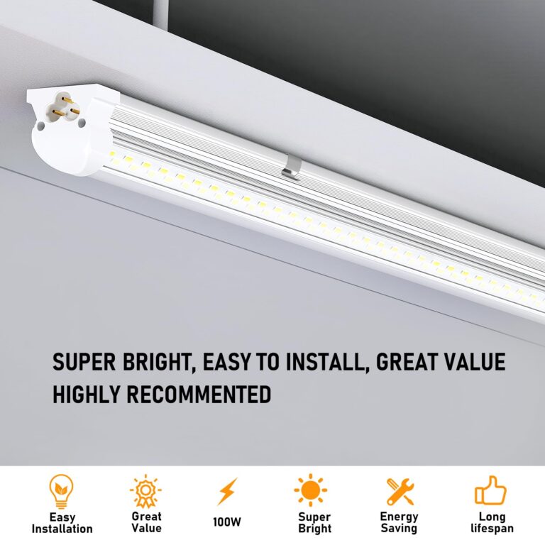 ONLYLUX 8ft LED Shop Light, 8' 100W 15000lm 6000K (12 Pack), 8 Foot Linkable led Shop Lights with Plug Fixture for Garage Workshop, T8 LED Tube Lights, High Output, - Image 6