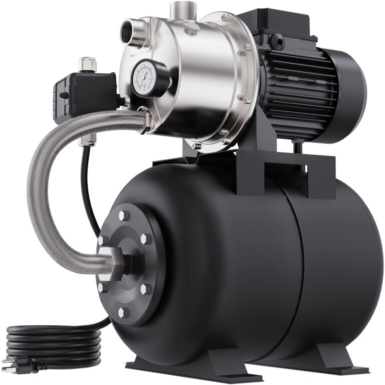 Aquastrong 1.6 HP Shallow Well Pump with Pressure Tank, NSF Certified, 1320 GPH, 115V, Stainless Steel Irrigation Pump, Automatic Water Booster Jet Pump for Home, Garden, Lawn