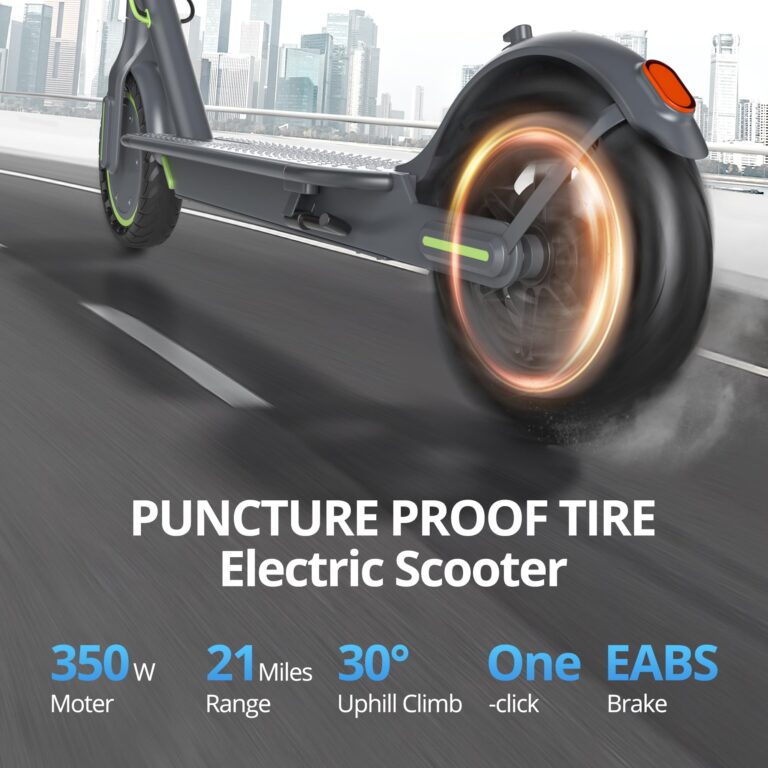 Electric Scooter - 8.5" Solid Tires, 350W Motor, Up to 19 MPH and 12 Miles Long-Range Commuting Foldable Scooter for Adults with Dual Braking System and Smart App - Image 5