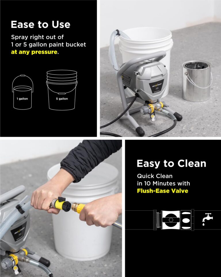 MaXpray M1 Airless Paint Sprayer, Highly Efficient Thinning-Free Minimal Overspray for Up to 10 Gallon DIY Painting Projects Home Interior & House Exterior, Comes with Sprayer Accessories - Image 2