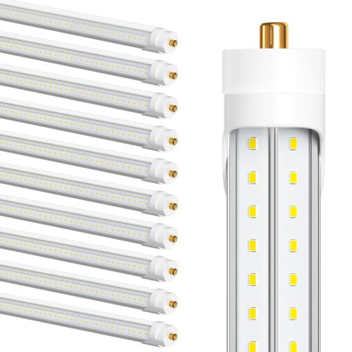 ELEKICO 75w 8ft Led Bulbs, 9500lm 5000k 8' Led Bulbs, V Shaped Clear Cover T8 Led Tube Lights 8ft, T8 Led Bulbs 8 Foot, 8' Led Replacement for T8 T10 T12 F96t12 Fluorescent Tubes
