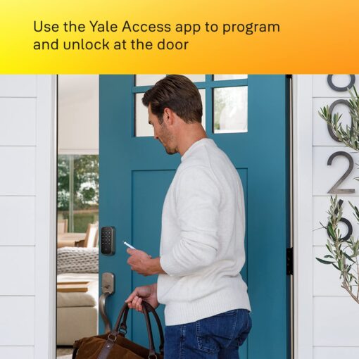 Yale Assure Lock 2 Keypad with Bluetooth and Valdosta Lever in Black Suede - Image 4