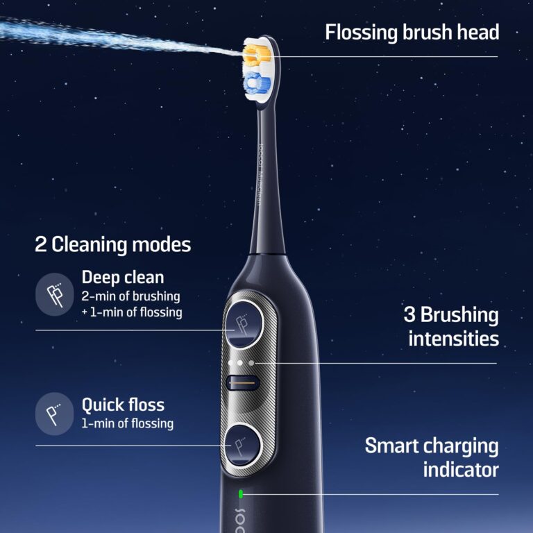 Soocas NEOS II - Electric Toothbrush with Water Flosser, Sonic Electric Toothbrush for Adults, Cordless Water Flosser for Travel, Portable Oral Irrigator, 100% Plaque Removal, Dark Violet - Image 6