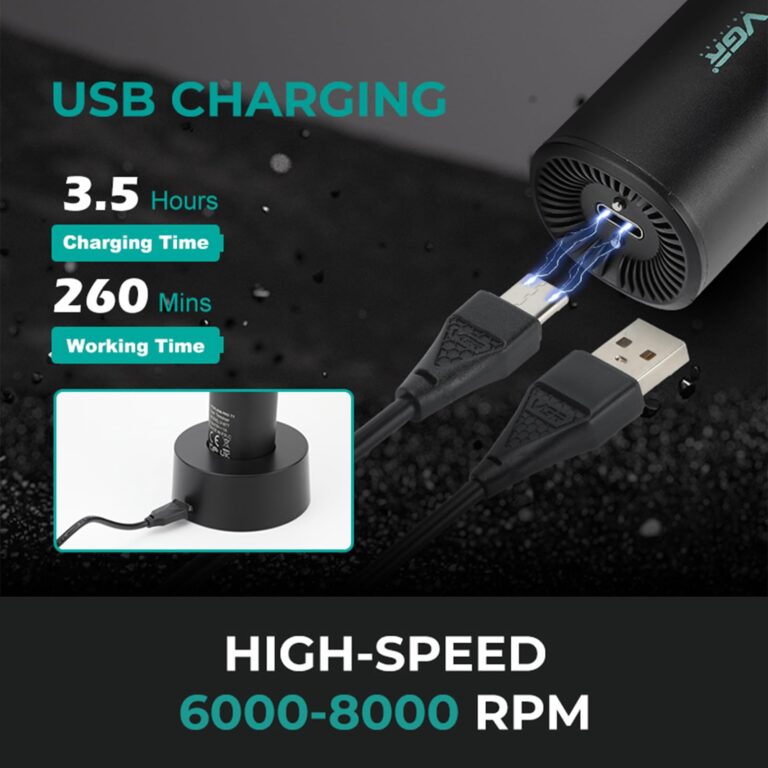 VGR Professional Hair Trimmer Hair Clippers for Men, Cordless Barber Clippers and Trimmers Set, Zero Gap T-Blade Hair Cutting Kit, Rechargeable Edgers Clippers with LED Display, V-001&V-977 - Image 2