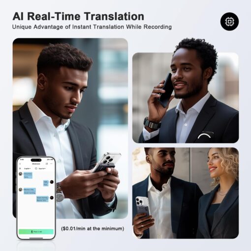 AI Voice Recorder, Digital Voice Recorder App Control, Transcribe & Summarize & Translation Empowered by ChatGPT, Wireless Charging, 107 Languages, 64GB Memory (White) - Image 5