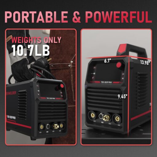 YESWELDER TIG Welder With Pulse 205Amp Large LED Display, STICK/DC TIG/PULSE TIG 3 In 1, 110&220V Dual Voltage TIG Welding Machine TIG-205P - Image 5