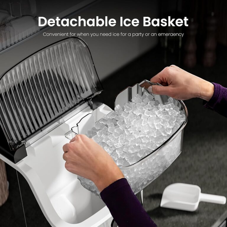 Nugget Ice Maker Countertop, 35Lbs/24H Portable Table Top Machine with Chewable & Crushed Ice, Self-Cleaning, One-Touch Operation for Home, Kitchen & Office(Stainless Steels Silver) - Image 3