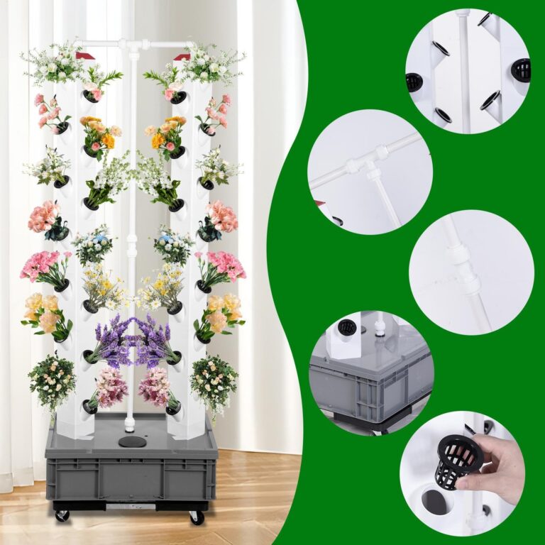 Buhyujkm Vertical Hydroponic Garden Tower,56 Slots Hydroponics Tower | Multifunctional Plants Germination Kit for Fruits and Vegetables - Image 2