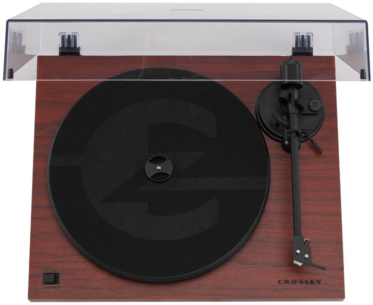 Crosley C6B-MA Belt-Drive Bluetooth Turntable Record Player with Adjustable Tone Arm, Mahogany - Image 4