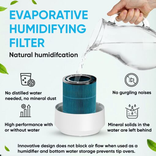Air Purifier and Humidifier Combo All in One for Bedroom - Quiet 2 in 1 Smart Air Humidifier and Purifier for Home - Use Year-round for up to 1100 sq ft - InvisiClean AquaNova - Image 6