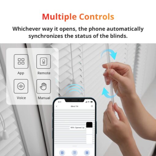 SwitchBot Smart Electric Motorized Blinds Kit - 3Pack with 2.4G WiFi Remote Control, Solar Powered, Compatible with Alexa, Google Home and Siri, Light Sensing Control, Unlimited Group Control - Image 4